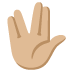 🖖🏼 vulcan salute: medium-light skin tone display on Google